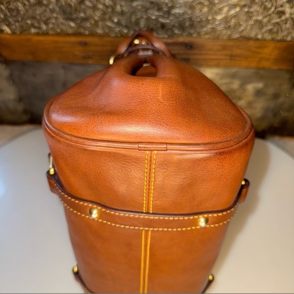 Dooney & Bourke Small Florentine Satchel in chestnut with Strap - Picture 6 of 12